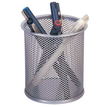 Mesh Pen Pot Silver