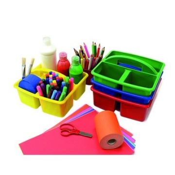 Stackable Desk Top Storage Caddies Primary Colours Pack of 4