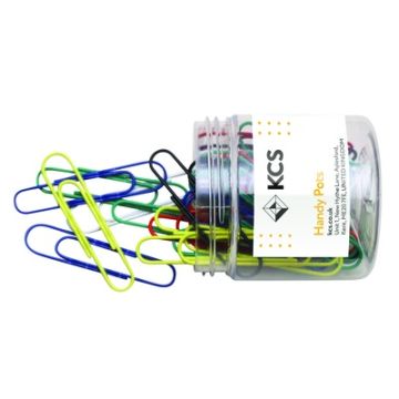 73mm KCS Giant Wavy Coloured Paperclips Assorted Tub of 50