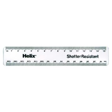 Helix 150mm Metric Ruler Clear Pack of 10