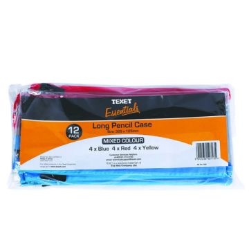 325 x 125mm Clear TEXET Pencil Case Pack of 12