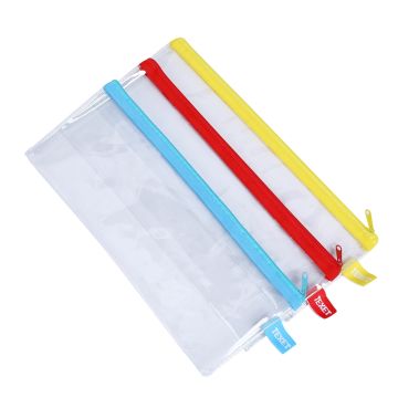200 x 125mm Clear TEXET Pencil Cases Pack of 12