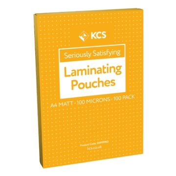 A4 KCS Matt Laminating Pouches 200 Microns (2x100) Pack of 100