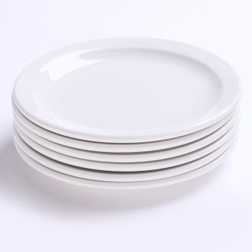 Porcelain Dinner Plate 250mm White Pack of 6