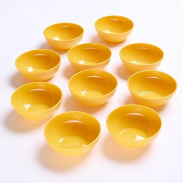 Polycarbonate Bowl Yellow Dia100mm Pack of 10