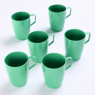 Polycarbonate Handled Beaker Green 28cl Pack of 6