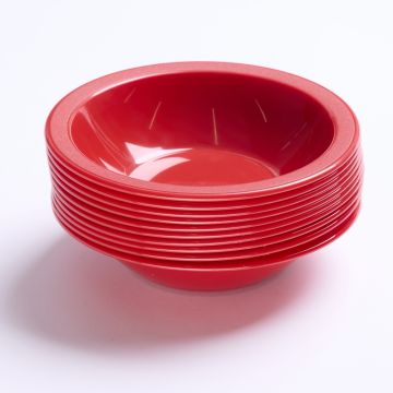 Polycarbonate Narrow Rim Bowl 170mm Red Pack of 10