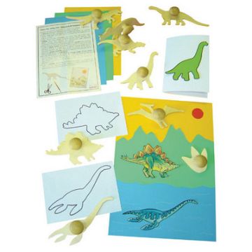 Dinosaurs Wooden Drawing Templates Natural Set 9