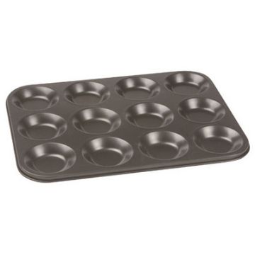 315 x 238 x 13mm Non-Stick Bun Tin Black