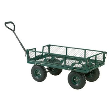 Mesh Sided Platform Truck Green 250kg