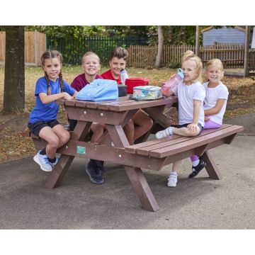 Recycled Plastic Junior Picnic Bench Brown