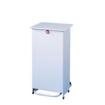 Enclosed Steel Mobile Bin White 80 Litres