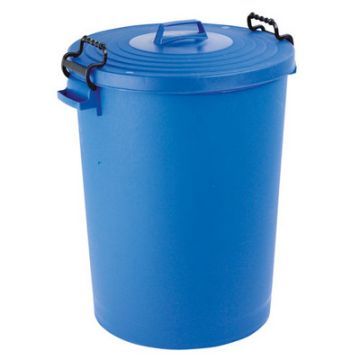 Dustbin with lid Lightweight Blue 90 Litres
