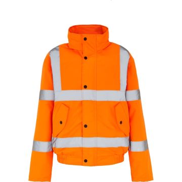 Hi-Vis Bomber Jacket  Class 3  Orange  Medium