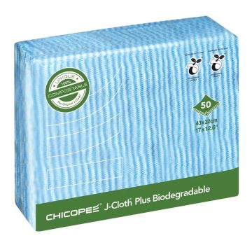 Biodegradable Chicopee J-Cloth Plus Blue Pack of 50