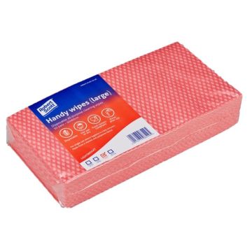 Lightweight Disposable Wiping Cloth Red Pack of 50