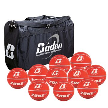Baden Game Day Bag and Basketballs Pack of 10