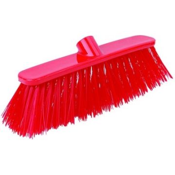 Plastic Broom Head Red Hard Bristles