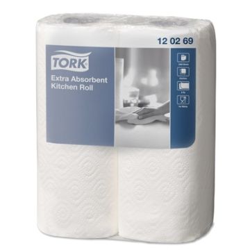 Tork Extra Absorbent Kitchen Roll 2 Ply White Case of 24