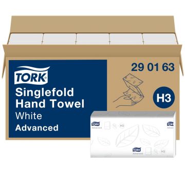Tork Soft Singlefold Interleaved Hand Towels White 2 Ply Case of 3750