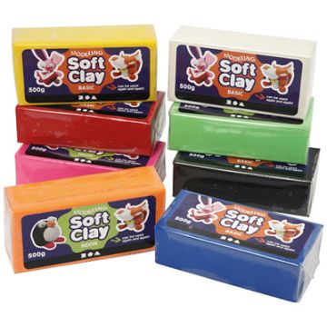 Soft Modelling Clay Assorted Pack of 8