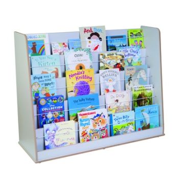 Wide Free Standing Book Display Unit Grey