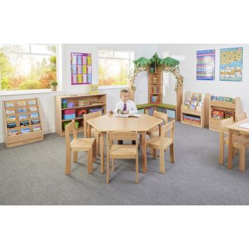 Natural Beechwood Hexagon Tables H590mm