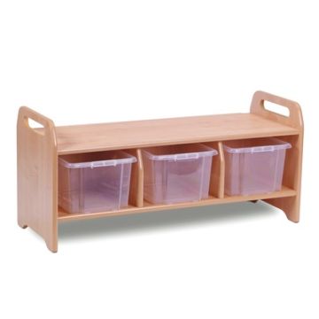 Storage Bench Large with Clear Tubs