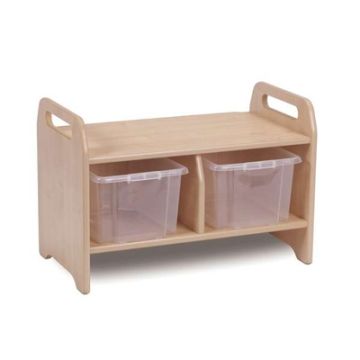 Storage Bench Small with Clear Tubs