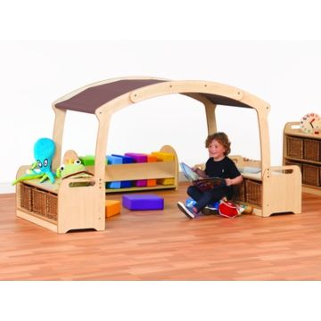 Low Level Den Cave Set with Baskets - Taupe Roof