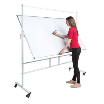 WriteOn Magnetic Revolving Mobile Whiteboard Portrait 1200mm x 900mm