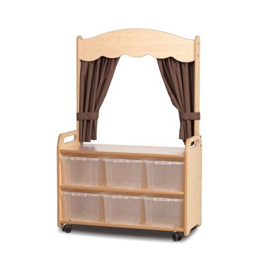 Tall Unit Theatre Add-on 6 Tubs and Taupe Curtains