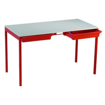 Romney Table & Trays 530x1100x550 Red / Grey