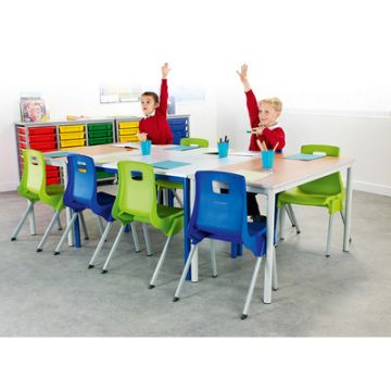 Kentish Classroom Table H710mm Red/ Beech