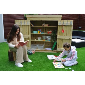 Small Outdoor Storage Shed with Hooks