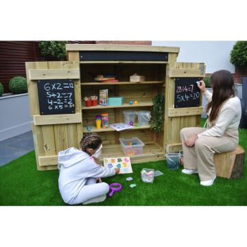 Small Outdoor Storage Shed with Chalkboards