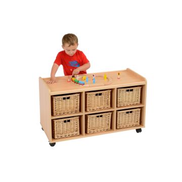 6 Deep Horizontal Wicker Basket Unit