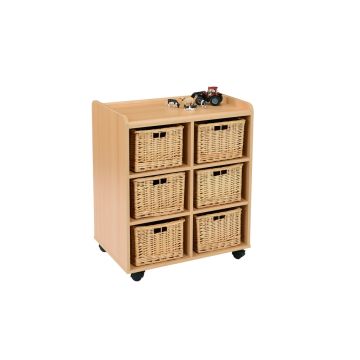 6 Deep Vertical Wicker Basket Unit