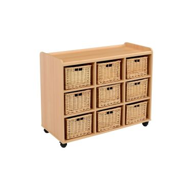9 Deep Wicker Basket Unit
