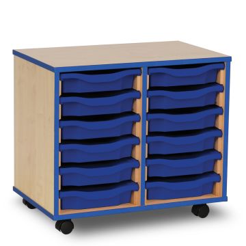 12 Single Coloured Edge Tray Unit Maple Green Trays