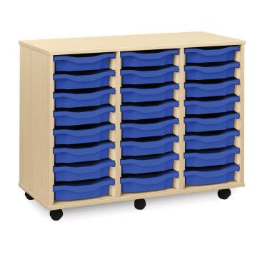24 Single Tray Unit Maple Blue Trays