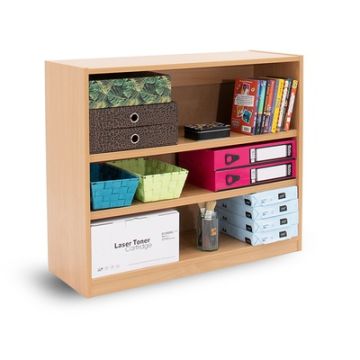 Open Bookcase 2 Adjustable Shelves H750mm Beech