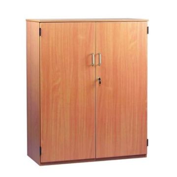 Cupboard 1 Fixed 2 Adjustable Shelves with Lockable Doors H1268mm Beech