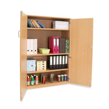 Cupboard 1 Fixed 2 Adjustable Shelves Doors H1518mm Beech