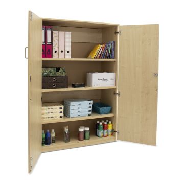 Cupboard 1 Fixed 2 Adjustable Shelves with Doors H1518mm Maple