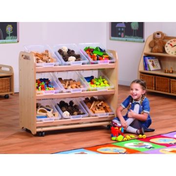 Tilt Tote Storage with 9 Clear Tubs