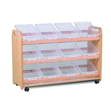 Tilt Tote Storage with 12 Clear Tubs