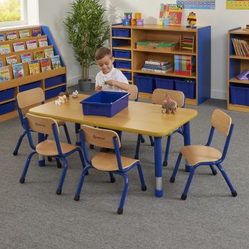 Milan Rectangular 6 Seat Table Blue