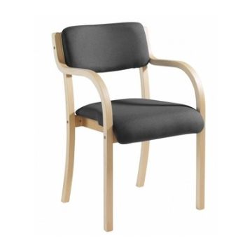 Wood Frame Stack Chair with arms Charcoal