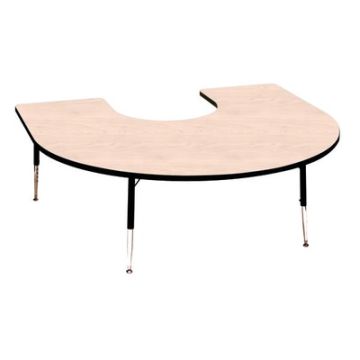 Tuf-Top Height Adjustable Horseshoe Table W1675 x D1520mm Maple